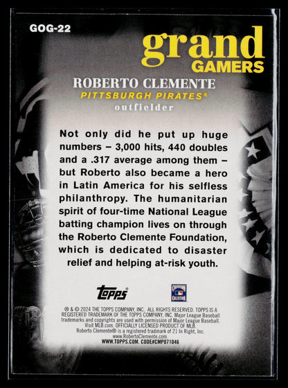 2024 Topps Roberto Clemente Grand Gamers #GOG-22