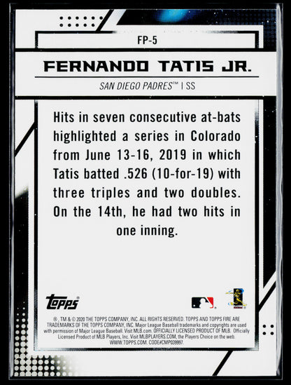 2020 Topps Chrome Fernando Tatis Jr. Topps Fire NBCD Preview #FP-5