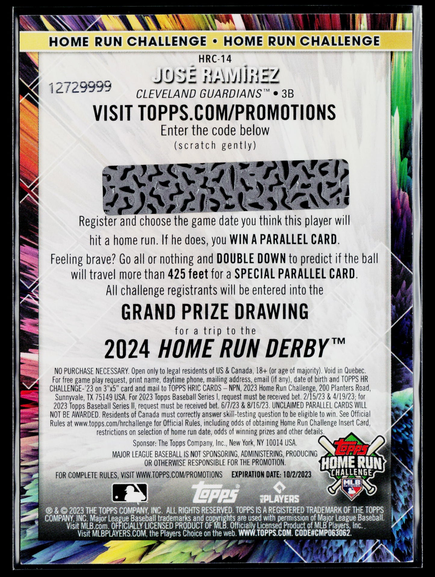 2023 Topps José Ramírez Home Run Challenge (Series Two) #HRC-14