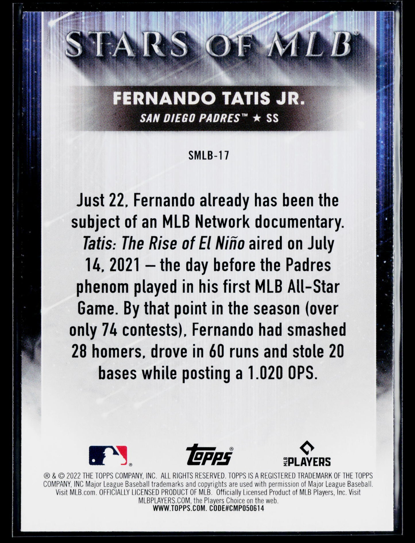 2022 Topps Fernando Tatis Jr. Stars of MLB #SMLB-17