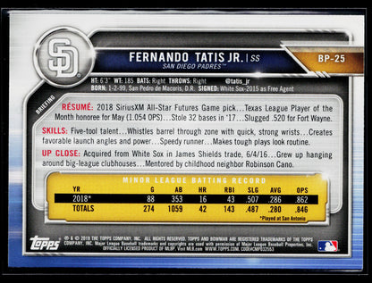 2019 Bowman Fernando Tatis Jr. Prospects #BP-25