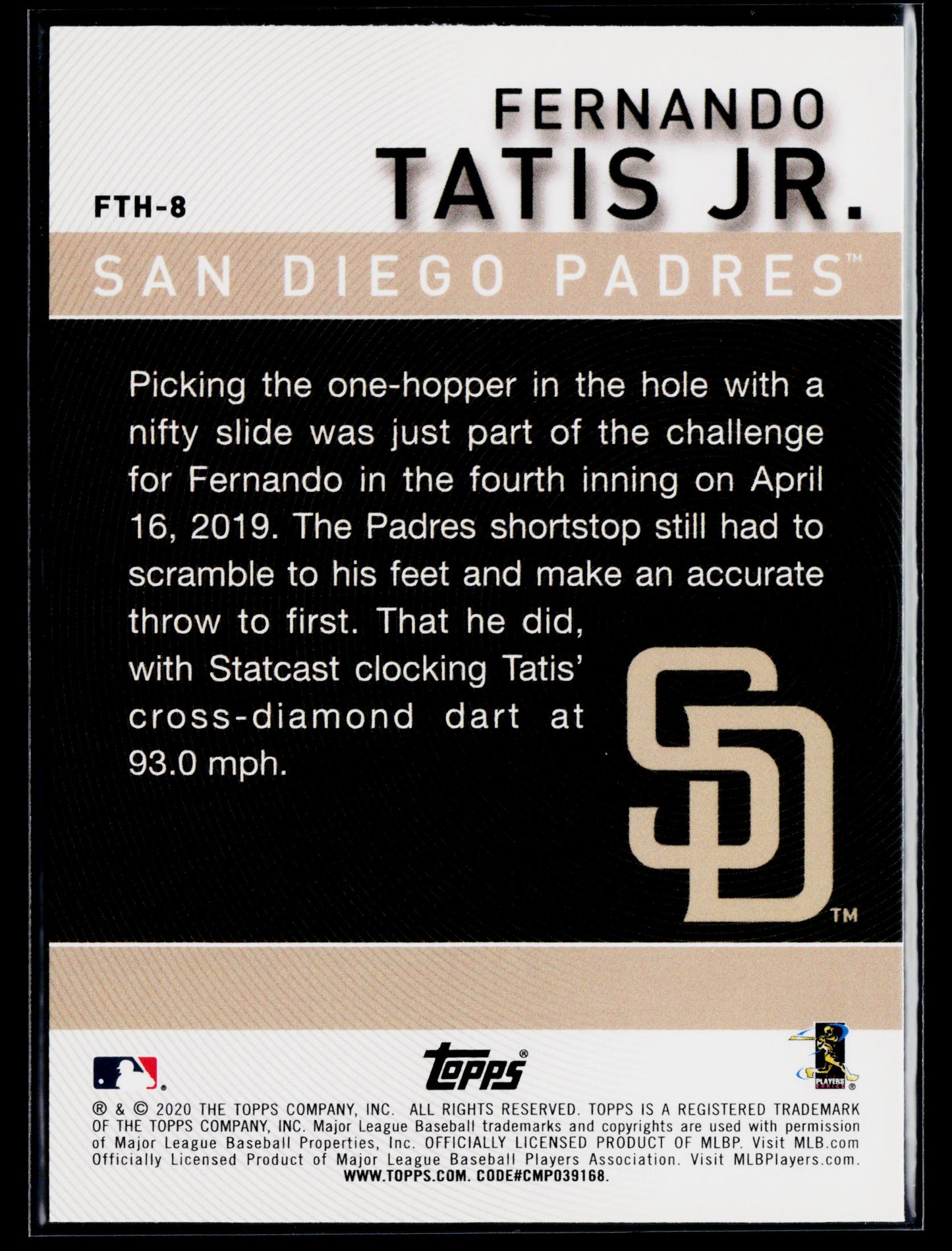 2020 Topps Fernando Tatis Jr. Fernando Tatis Jr. Highlights #FTH-8