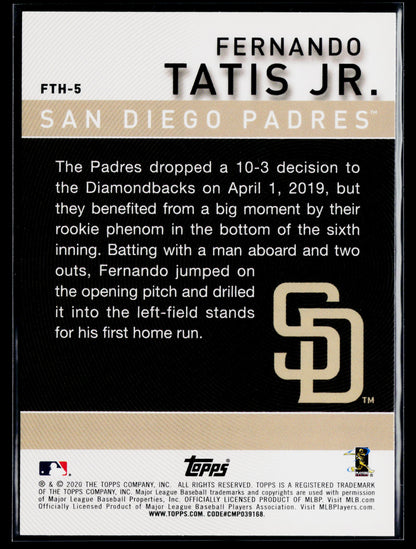 2020 Topps Fernando Tatis Jr. Fernando Tatis Jr. Highlights Blue #FTH-5