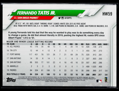 2020 Topps Holiday Fernando Tatis Jr. #HW59a