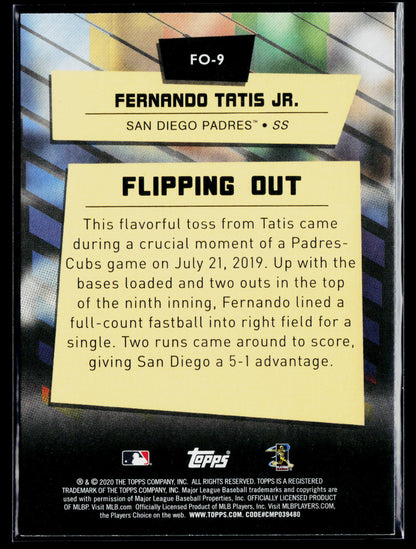 2020 Topps Big League Fernando Tatis Jr. Flipping Out #FO-9
