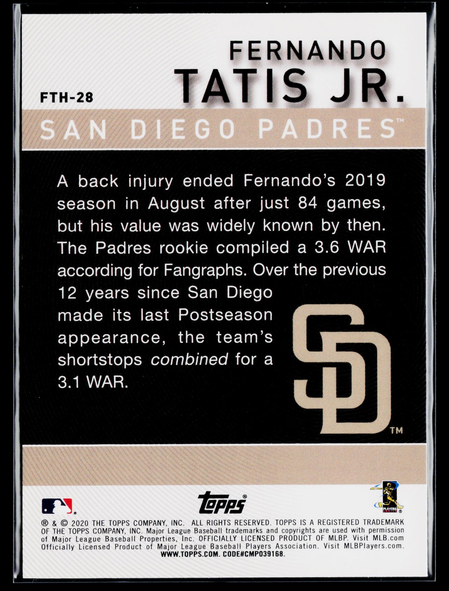 2020 Topps Fernando Tatis Jr. Fernando Tatis Jr. Highlights #FTH-28
