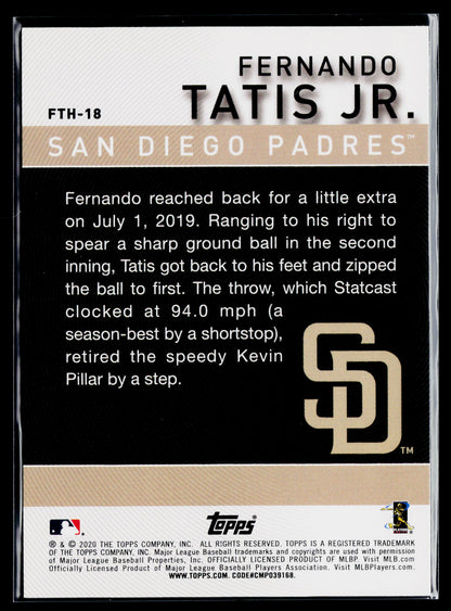 2020 Topps Fernando Tatis Jr. Fernando Tatis Jr. Highlights #FTH-18