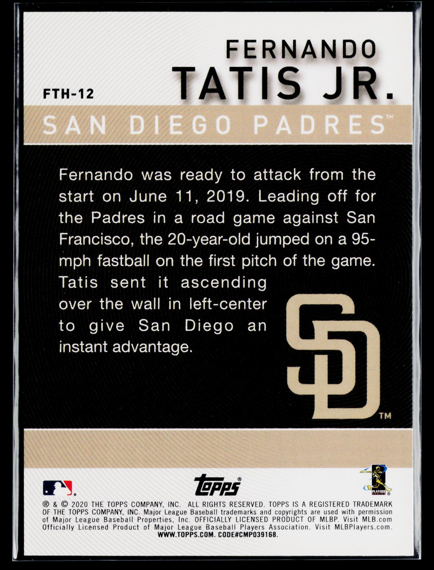 2020 Topps Fernando Tatis Jr. Fernando Tatis Jr. Highlights #FTH-12