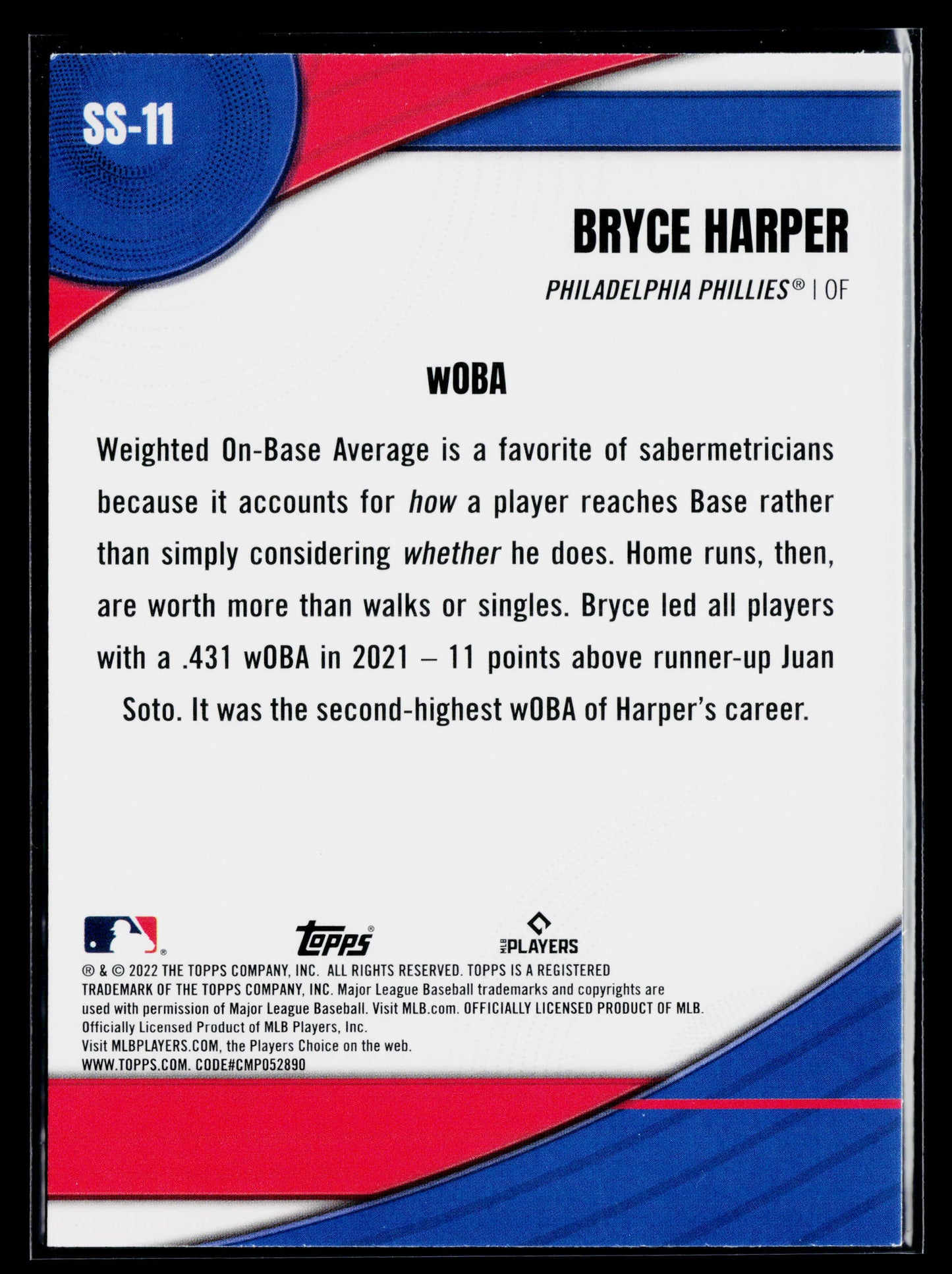 2022 Topps Bryce Harper Significant Statistics #SS-11