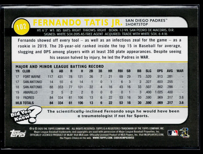 2020 Topps Big League Fernando Tatis Jr. #102
