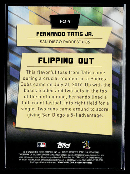 2020 Topps Big League Fernando Tatis Jr. Flipping Out #FO-9