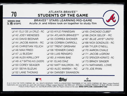 2024 Topps Students of the Game: Braves Stars Learning Mid-Game #70