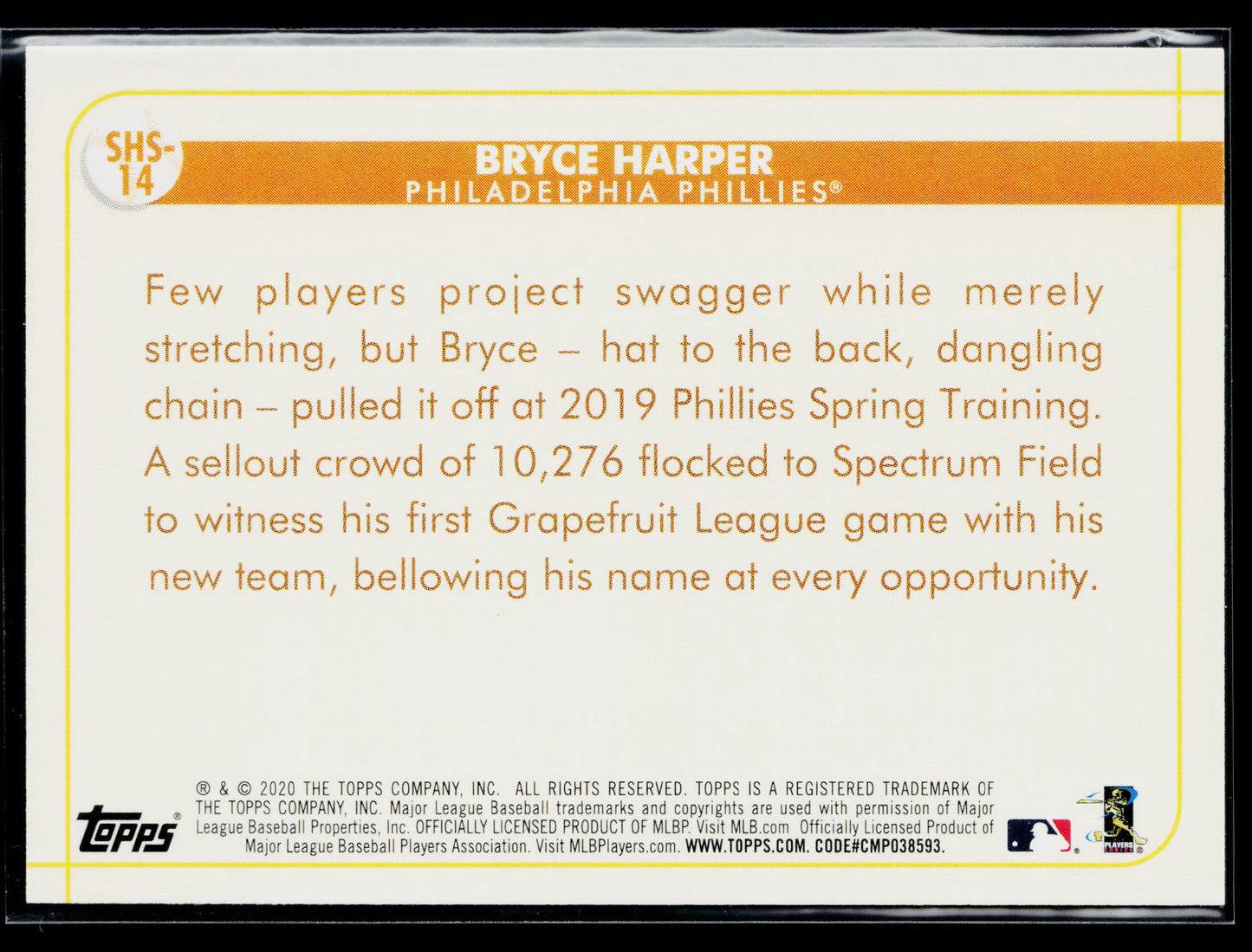 2020 Topps Opening Day Bryce Harper Spring Has Sprung #SHS-14