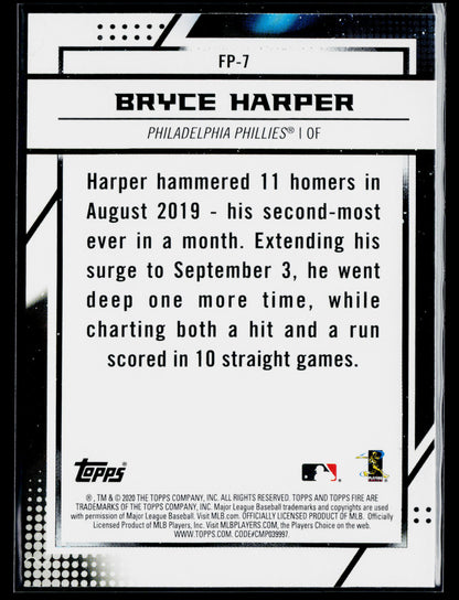 2020 Topps Chrome Bryce Harper Topps Fire NBCD Preview #FP-7
