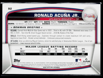 2023 Bowman Ronald Acuna Jr. #92