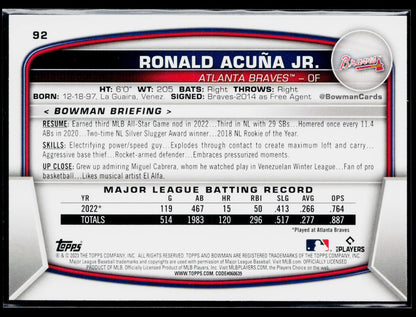 2023 Bowman Ronald Acuna Jr. #92