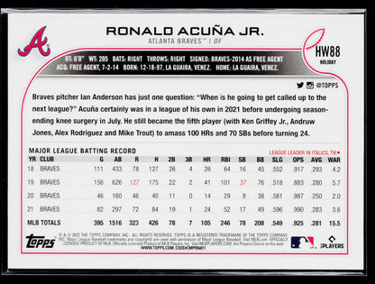 2022 Topps Holiday Ronald Acuña Jr. #HW88