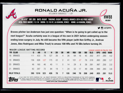 2022 Topps Holiday Ronald Acuña Jr. #HW88