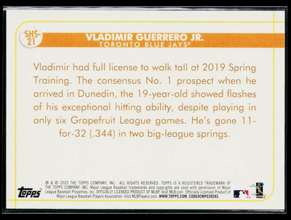 2020 Topps Opening Day Vladimir Guerrero Jr. Spring Has Sprung #SHS-21