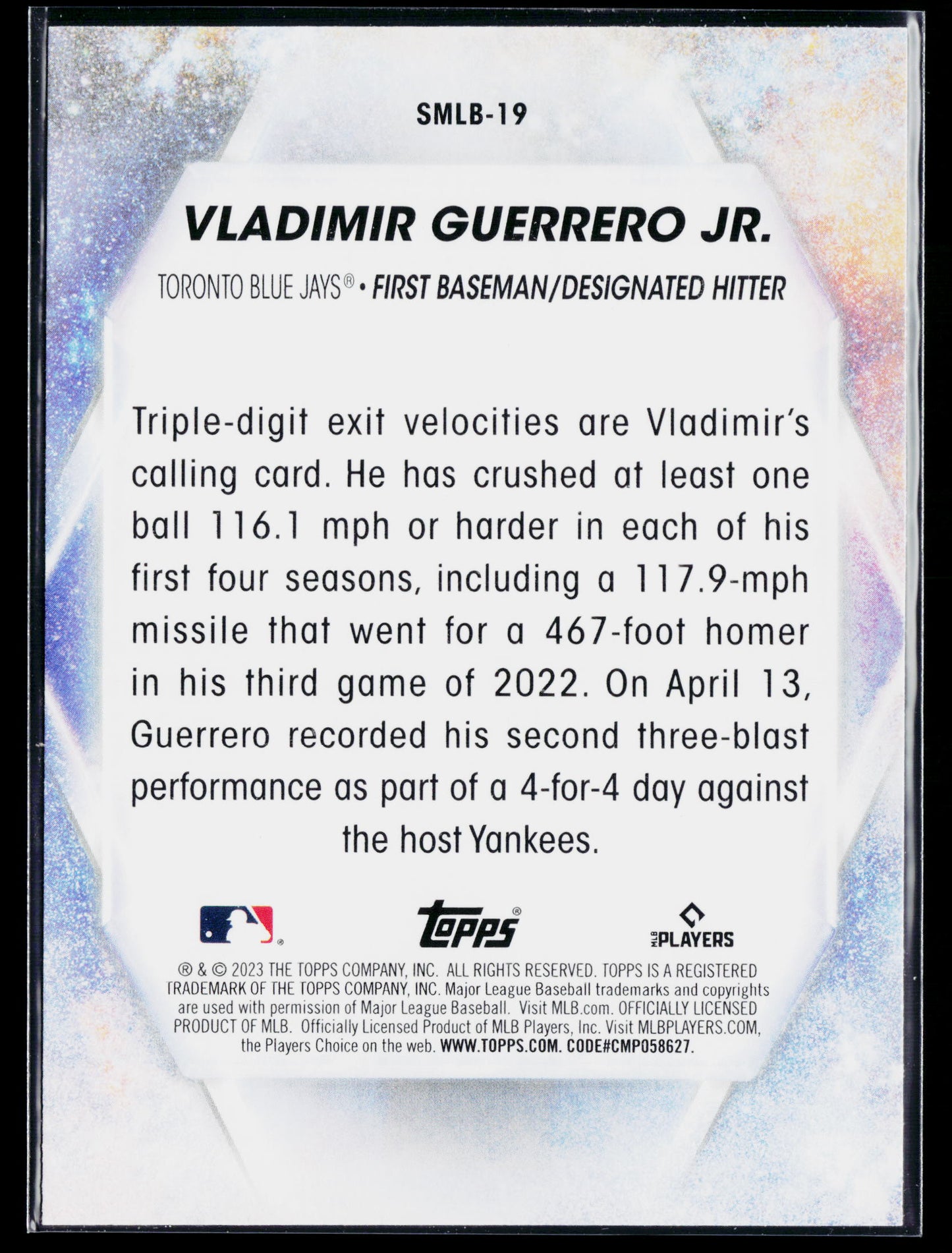 2023 Topps Vladimir Guerrero Jr. Stars of MLB #SMLB-19