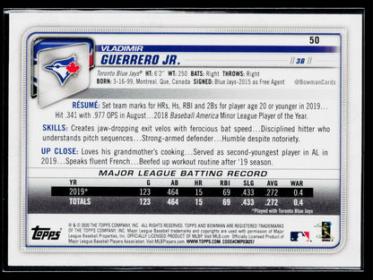 2020 Bowman Vladimir Guerrero Jr. #50