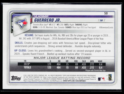2020 Bowman Vladimir Guerrero Jr. #50
