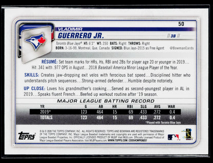 2020 Bowman Vladimir Guerrero Jr. #50