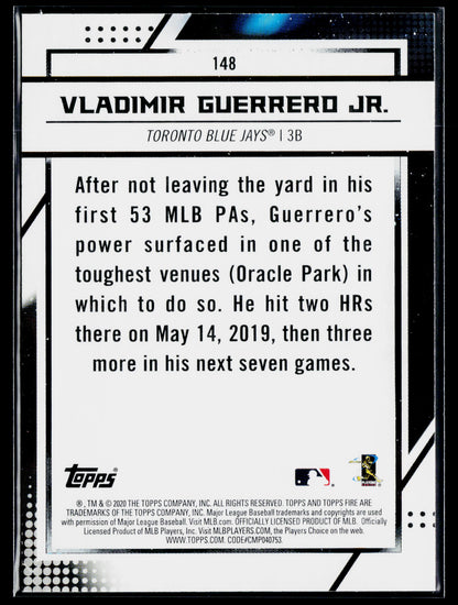 2020 Topps Fire Vladimir Guerrero Jr. #148