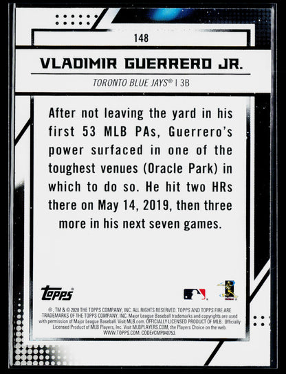 2020 Topps Fire Vladimir Guerrero Jr. #148