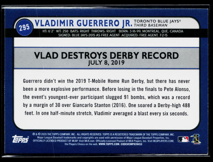 2020 Topps Big League Vladimir Guerrero Jr. #295