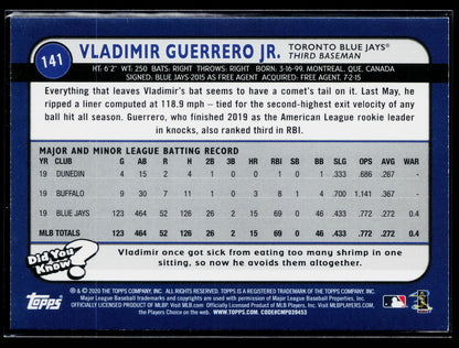 2020 Topps Big League Vladimir Guerrero Jr. #141