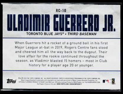 2020 Topps Big League Vladimir Guerrero Jr. Roll Call #RC-10