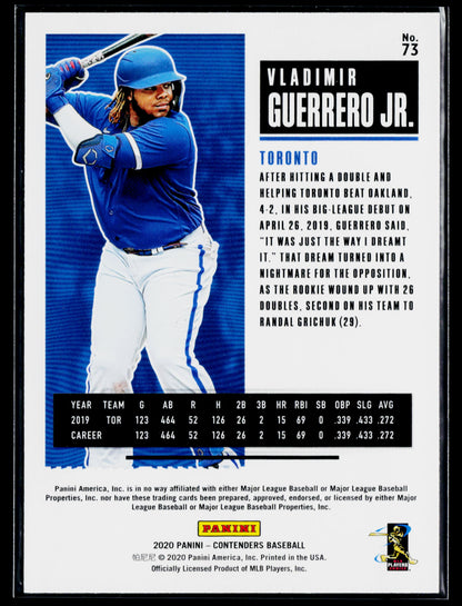 2020 Panini Contenders Vladimir Guerrero Jr. #73