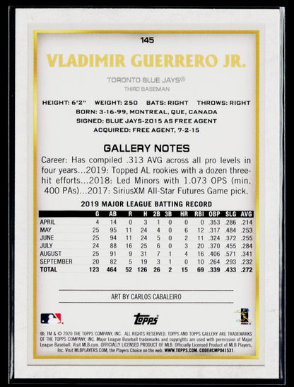 2020 Topps Gallery Vladimir Guerrero Jr. Wood #145