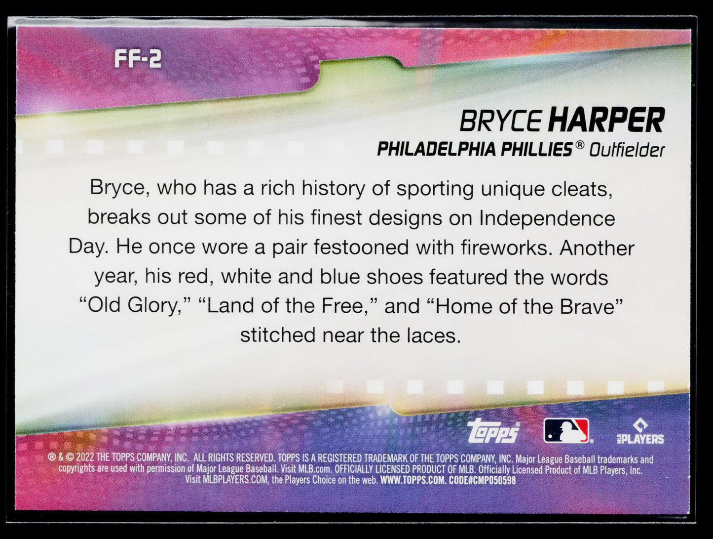 2022 Topps Bryce Harper Flashiest Feet #FF-2