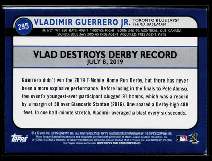 2020 Topps Big League Vladimir Guerrero Jr. #295