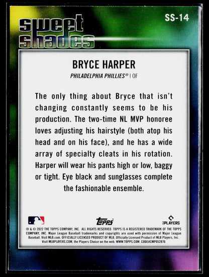 2022 Topps Bryce Harper Sweet Shades #SS-14