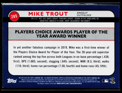 2020 Topps Big League Mike Trout #285