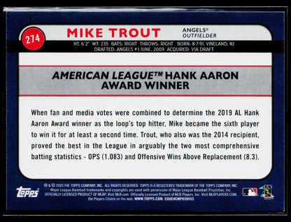 2020 Topps Big League Mike Trout #274