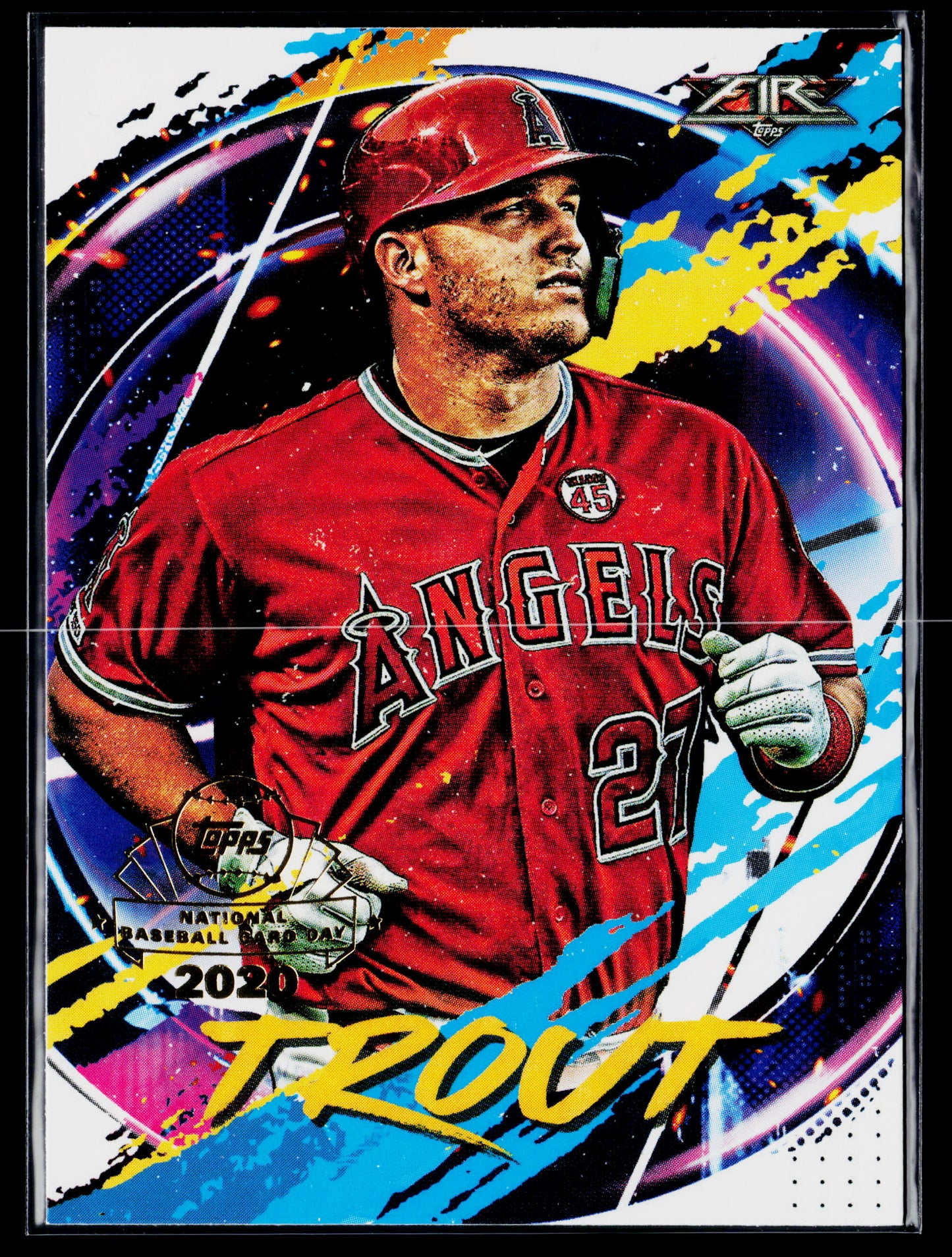 2020 Topps Chrome Mike Trout Topps Fire NBCD Preview #FP-2