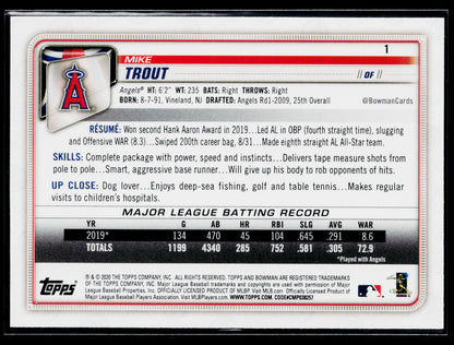 2020 Bowman Mike Trout #1