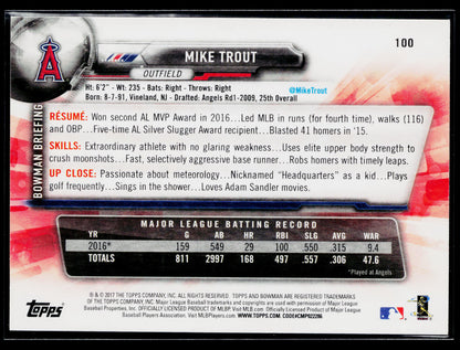 2017 Bowman Mike Trout #100