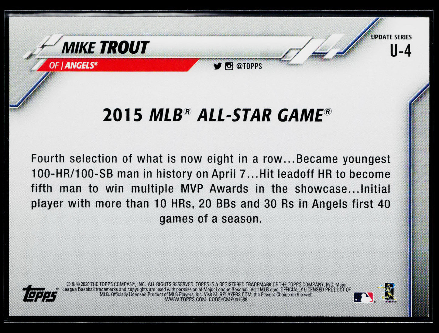 2020 Topps Update Mike Trout #U-4