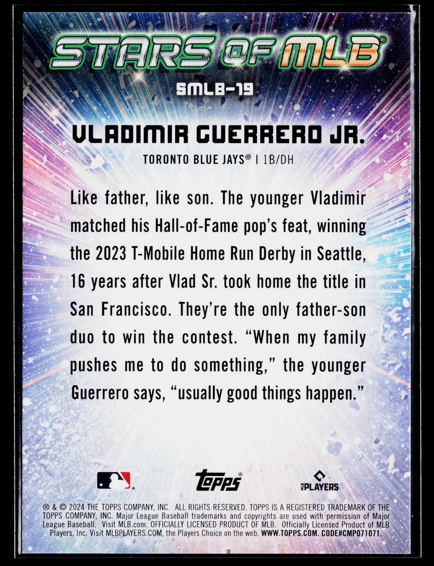 2024 Topps Vladimir Guerrero Jr. Stars of MLB #SMLB-19