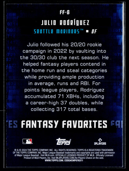 2024 Topps Julio Rodríguez Fantasy Favorites #FF-8