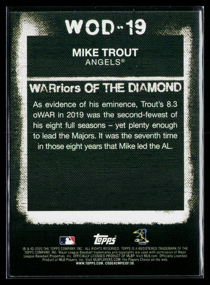 2020 Topps Mike Trout WARriors of the Diamond #WOD-19
