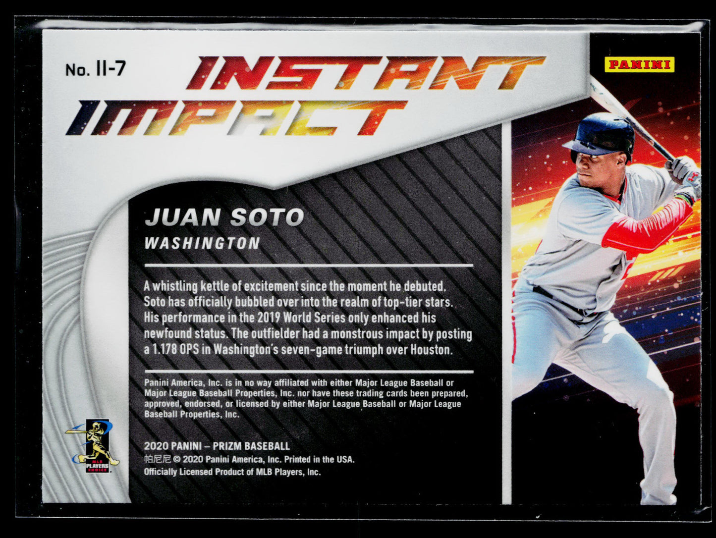 2020 Panini Prizm Juan Soto Instant Impact #II-7