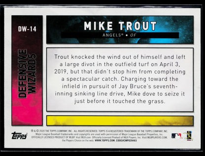 2020 Topps Big League Mike Trout Defensive Wizards #DW-14