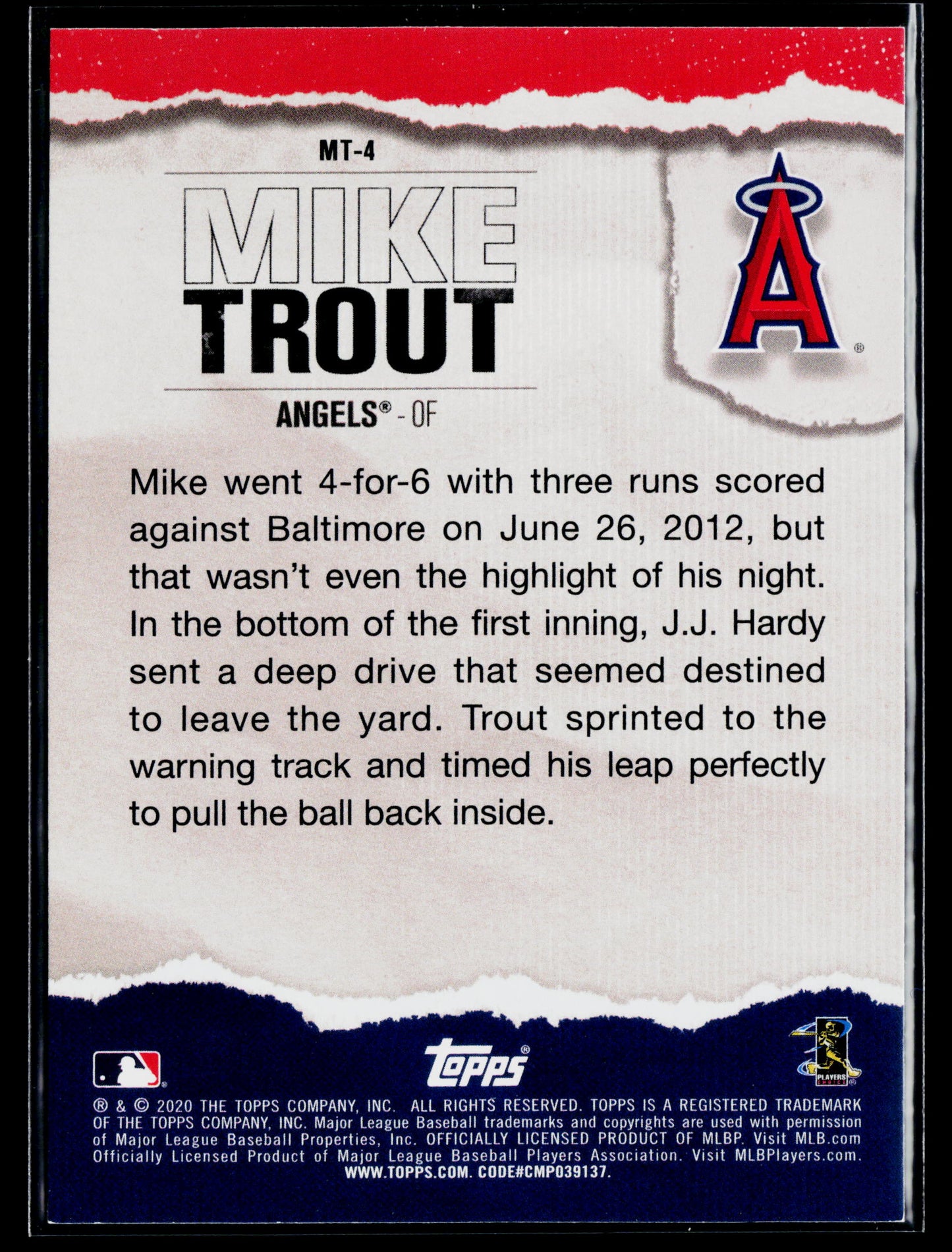 2020 Topps Mike Trout Topps Player of the Decade: Mike Trout #MT-4
