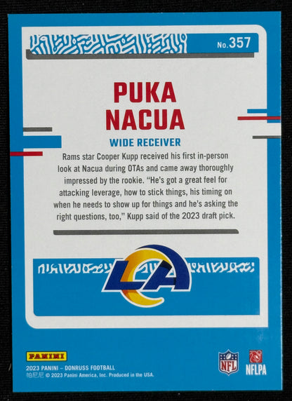 2023 Donruss Puka Nacua Rookie Press Proof Blue #357